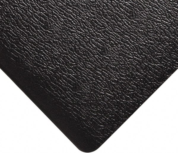 Wearwell - 5' Long x 3' Wide, Dry Environment, Anti-Fatigue Matting - Black, Vinyl with Vinyl Sponge Base, Rounded on 4 Sides - Exact Tooling