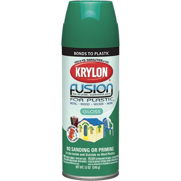 Krylon - Spring Grass, Gloss, Direct to Plastic Spray Paint - Up to 25 Sq Ft per Can, 12 oz Container, Use on Fiberglass, Hard Vinyl, Plastics, PVC, Resin - Exact Tooling
