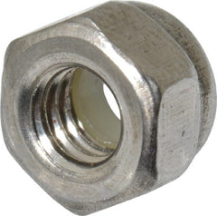 Value Collection - M4x0.70 Metric Coarse 18-8 & Austenitic Grade A2 Hex Lock Nut with Nylon Insert - 5mm High, Uncoated - Exact Tooling