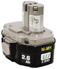 Makita - 18 Volt NiMH Power Tool Battery - 2.6 Ahr Capacity, 1 hr Charge Time, Series Mforce - Exact Tooling