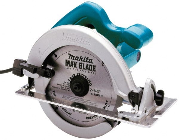 Makita - 10.5 Amps, 7-1/4" Blade Diam, 4,700 RPM, Electric Circular Saw - 120 Volts, 5/8" Arbor Hole, Right Blade - Exact Tooling