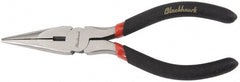 Blackhawk by Proto - 6-3/8" OAL, 2-7/64" Jaw Length x 23/32" Jaw Width, Long Nose Side Cutting Needle Nose Pliers - Round Jaw, Standard Head, Plastic Handles - Exact Tooling