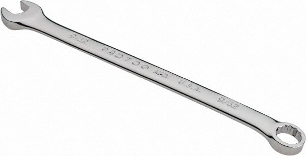 Proto - 9/32" 12 Point Combination Wrench - 5-11/16" OAL, Steel, Chrome Finish - Exact Tooling