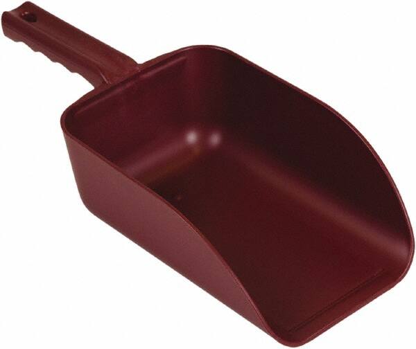 Remco - 82 oz Red Polypropylene & Semi-Ferrous Additive Flat Bottom Scoop - 5.9" Wide x 3.3" Deep Bowl, 15.1" OAL - Exact Tooling