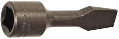 Proto - 1/2" Drive, 1/2" Wide x 0.091" Thick Blade, Standard Slotted Screwdriver Socket - 3-5/32" OAL - Exact Tooling