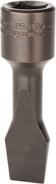 Proto - 1/2" Drive, 5/8" Wide x 0.11" Thick Blade, Standard Slotted Screwdriver Socket - 3-5/32" OAL - Exact Tooling