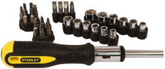 Stanley - 29 Piece Hex, Phillips, Slotted & Torx Screwdriver Set - Bit Sizes: Hex Inch 1/8 & 5/32, Philips #1 to #3, Nut Driver 1/4, 5/16, 11/32, 3/8, 7/16 & 1/2, Torx T10, T15, T20, T25 & T27, Tip Thickness: 1/4 & 9/32 - Exact Tooling