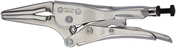 Proto - 6-7/8" OAL Long Nose Serrated Jaw Locking Pliers - 5/16" Jaw Width, 1-31/32" Jaw Depth - Exact Tooling
