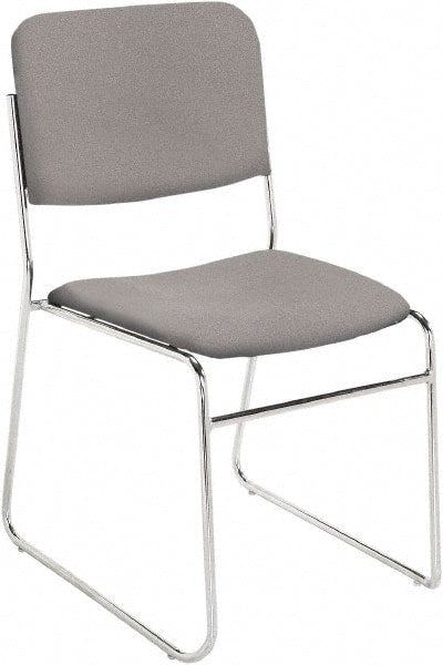NPS - Fabric Grey Stacking Chair - Chrome Frame, 19" Wide x 21" Deep x 33" High - Exact Tooling
