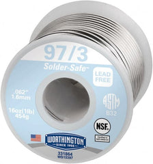 Worthington - 1/16 Inch Diameter, Tin and Copper, 97/3 Lead Free Solder - 1 Lb. - Exact Tooling