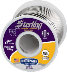 Worthington - 1/16 Inch Diameter, Tin and Copper with Selenium, Sterling Lead Free Solder - 1 Lb. - Exact Tooling