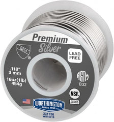 Worthington - 0.1180 Inch Diameter, Tin, Copper and Silver, Premium Silver Lead Free Solder - 1 Lb. - Exact Tooling