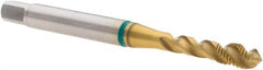 Guhring - M4x0.70 Metric, 3 Flute, 40° Helix, Modified Bottoming Chamfer, TiN Finish, Cobalt Spiral Flute STI Tap - Right Hand Flute, 70mm OAL, 6H (mod) Class of Fit, Series 1011 - Exact Tooling