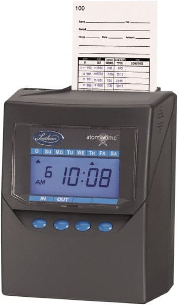 Lathem Time - Time Clocks & Time Recorders Punch Style: Electronic Power Source: Rechargeable Battery Pack - Exact Tooling