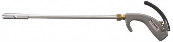 Guardair - 120 Max psi Venturi Nozzle Thumb Lever Blow Gun - 1/4 NPT, 12" Tube Length, Aluminum - Exact Tooling