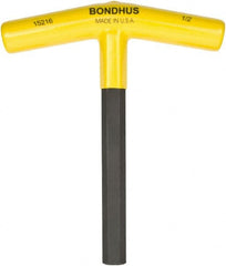 Bondhus - 1/2" Hex, T-Handle, Hex Key - 6" OAL, Protanium High Torque Steel, Inch System of Measurement - Exact Tooling