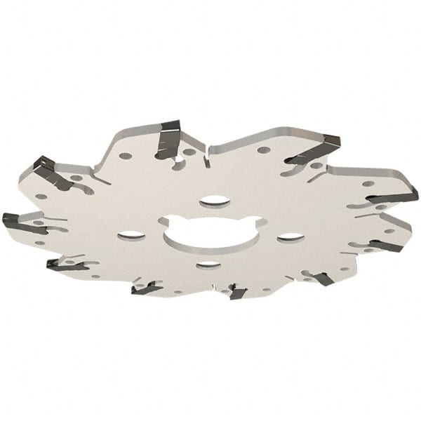 Iscar - Arbor Hole Connection, 0.106" Cutting Width, 1.14" Depth of Cut, 3.94" Cutter Diam, 1" Hole Diam, 6 Tooth Indexable Slotting Cutter - GM Toolholder, GIM, GIMY, GIP Insert, Right Hand Cutting Direction - Exact Tooling