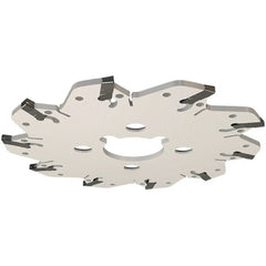 Iscar - Arbor Hole Connection, 0.106" Cutting Width, 1.14" Depth of Cut, 3.94" Cutter Diam, 1" Hole Diam, 6 Tooth Indexable Slotting Cutter - GM Toolholder, GIM, GIMY, GIP Insert, Right Hand Cutting Direction - Exact Tooling