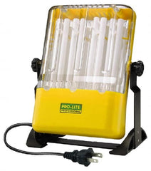 Value Collection - 125 Volt, 52 Watt, Electric, Fluorescent Portable Stand Mount Work Light - 8' Cord, 1 Head, 3,300 Lumens, Plastic, 8-1/2" Long x 4-5/8" Wide x 10-1/4" High - Exact Tooling