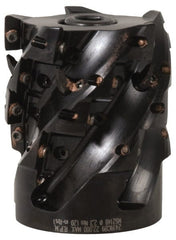 Kennametal - 6 Inserts, 50mm Cut Diam, 22mm Arbor Diam, 27.4mm Max Depth of Cut, Indexable Square-Shoulder Face Mill - 0/90° Lead Angle, 50mm High, EC14.., EP14.. Insert Compatibility, Through Coolant, Series Mill 1-14 - Exact Tooling