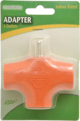 Southwire - 3 Outlets, 125 VAC, 15 Amp, Orange, Triple Tap Plug In Adapter - 5-15P, 5-15R NEMA Configuration, UL Listed - Exact Tooling