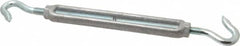 Made in USA - 174 Lb Load Limit, 3/8" Thread Diam, 2-7/8" Take Up, Aluminum Hook & Hook Turnbuckle - 6-7/8" Body Length, 1/4" Neck Length, 11-3/8" Closed Length - Exact Tooling