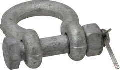 Made in USA - 5/16" Nominal Chain Size, 0.75 Ton Carbon Steel Bolt Anchor Shackle - 5/16" Diam, 3/8" Pin Diam, 1-1/4" High Inside Jaw, 0.969" Inside Width, 3/8" Max Body Thickness - Exact Tooling