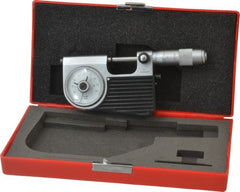 Value Collection - 0 to 1 Inch Range, 0.0001 Inch Graduation, Satin Chrome Finish Mechanical Indicating Micrometer - Accurate to 0.0001 Inch - Exact Tooling