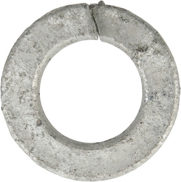 Value Collection - 7/16", 0.46" ID, 0.109" Thick Split Lock Washer - Grade 2 Spring Steel, Hot Dipped Galvanized Finish, 0.46" Min ID, 0.47" Max ID, 0.796" Max OD - Exact Tooling