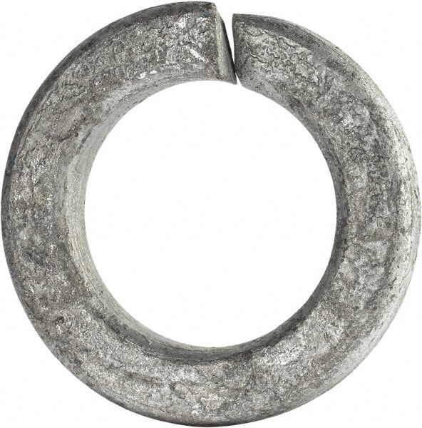 Value Collection - 1-1/8", 1.149" ID, 0.281" Thick Split Lock Washer - Grade 8 Spring Steel, Hot Dipped Galvanized Finish, 1.149" Min ID, 1.173" Max ID, 1.867" Max OD - Exact Tooling
