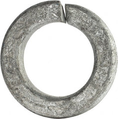 Value Collection - 1-1/8", 1.149" ID, 0.281" Thick Split Lock Washer - Grade 8 Spring Steel, Hot Dipped Galvanized Finish, 1.149" Min ID, 1.173" Max ID, 1.867" Max OD - Exact Tooling