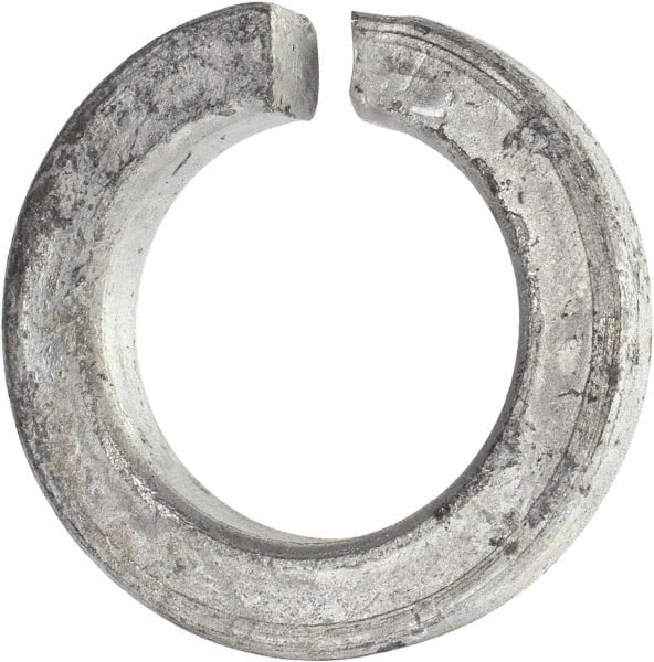 Value Collection - 1-1/2", 1.524" ID, 3/8" Thick Split Lock Washer - Grade 8 Spring Steel, Hot Dipped Galvanized Finish, 1.524" Min ID, 1.554" Max ID, 2.419" Max OD - Exact Tooling