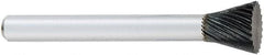 OSG - 9mm Cut Diam, 6mm Shank Diam, Inverted Cone Head Fluted Cut Burr - Carbide, Flat End, 9mm LOC, 50mm OAL - Exact Tooling