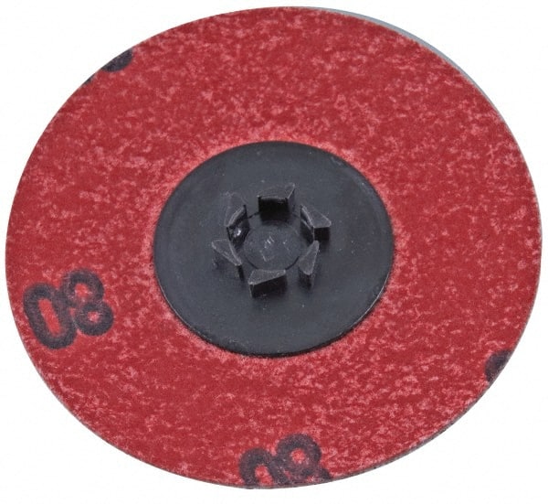 Standard Abrasives - 2" Disc Diam, 240 Grit, Aluminum Oxide Quick Change Disc - Type P Attaching System, Coated, Red, Very Fine Grade, 25,000 RPM - Exact Tooling