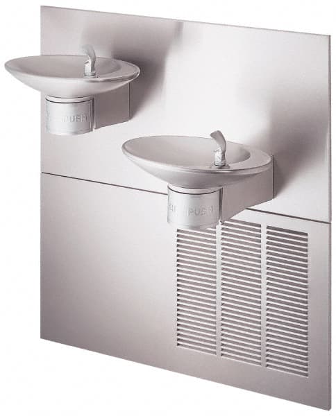 Halsey Taylor - 7.5 GPH Cooling Capacity Barrier Free Wall Mounted Water Cooler & Fountain - Bi-Level, 40 to 105 psi, 120 VAC Volts, 325 Watts, 4.5 Full Load Amperage, Stainless Steel - Exact Tooling