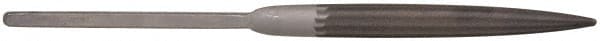Grobet - 8-1/2" Needle Precision Swiss Pattern Half Round File - 15/32" Width Diam x 9/64" Thick, Handle - Exact Tooling