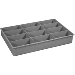 Durham - Small Parts Boxes & Organizers; Type: Compartment Box ; Width (Inch): 11-15/16 ; Depth (Inch): 18-1/16 ; Height (Inch): 2.96875 ; Number of Compartments: 12 - Exact Tooling