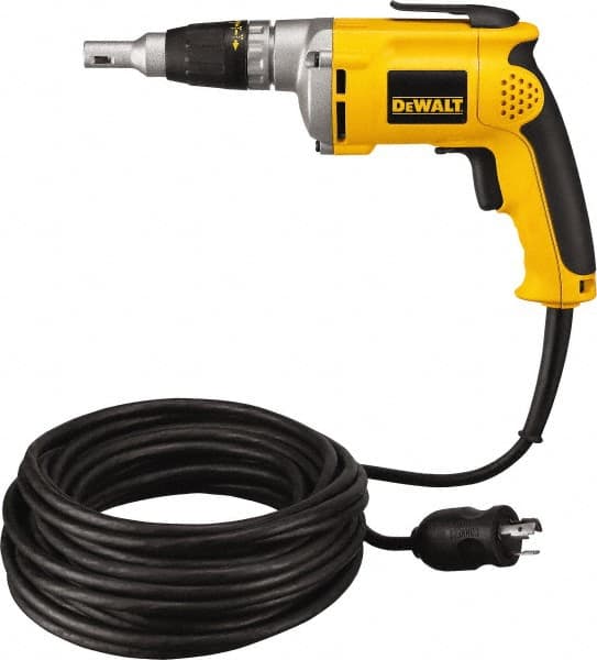 DeWALT - Pistol Grip Handle, 4,000 RPM, 81 In/Lb Torque, Electric Screwdriver - 1/4" Bit Holder, 6.3 Amps - Exact Tooling