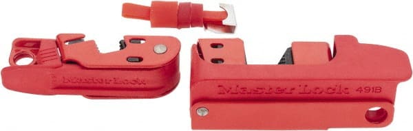 Master Lock - Polymer/Steel Circuit Breaker Lockout Set - 120/240 Volt, 1 Padlock, Includes Master Lock 491B Circuit Breaker Lockout & Master Lock 493B Circuit Breaker Lockout - Exact Tooling