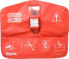 Master Lock - 3/8 to 4 Inch Valve Handle Size, PVC Polyester Fabric and High-Density Polyethylene Bag Style Ball Valve Lockout - Red - Exact Tooling