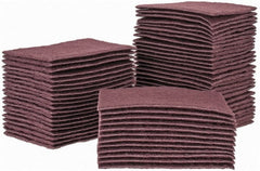 Brite Star - Very Fine Grade, Aluminum Oxide Hand Pad - Maroon, 6" Wide x 9" Long, Nonwoven - Exact Tooling