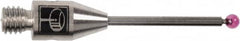Renishaw - 0.02 Inch Ball Diameter, Carbide Stem, M2 Thread, Ruby Point Ball Tip CMM Stylus - 0.28 Inch Working Length, 0.012 Inch Stem Diameter, 0.79 Inch Overall Length - Exact Tooling