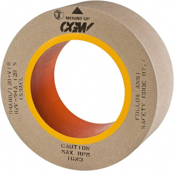 Camel Grinding Wheels - 20" Diam x 12" Hole x 2" Wide Centerless & Cylindrical Grinding Wheel - 80 Grit, Aluminum Oxide, Type 1, Vitrified Bond, No Recess - Exact Tooling