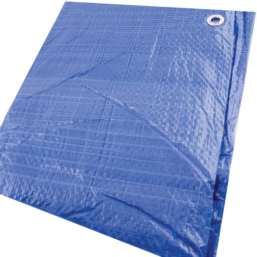 Erickson Manufacturing - Tarps & Dust Covers; Material: Polyethylene ; Width (Feet): 12.00 ; Grommet: Yes ; Color: Blue ; Length: 18 - Exact Tooling