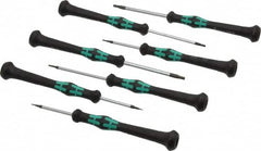 Wera - 7 Piece, 0.7 to 3mm Hex Driver Set - Comes in Cardboard Box - Exact Tooling