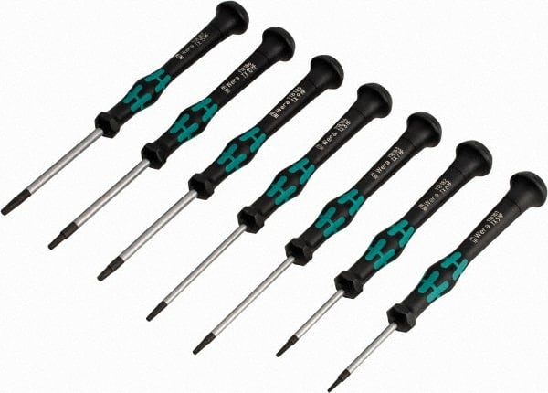 Wera - 7 Piece T5 to T15 Micro Handle Torx Driver Set - T5, T6, T7, T8, T9, T10, T15 - Exact Tooling
