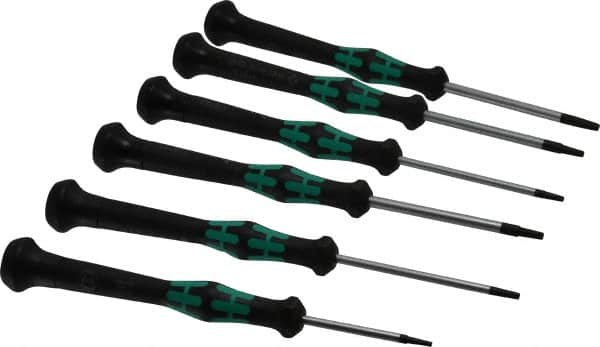 Wera - 6 Piece T6 to T15 Micro Handle Torx Driver Set - T6, T7, T8, T9, T10, T15 - Exact Tooling