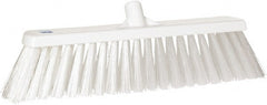 Vikan - 19" Heavy Duty Synthetic Push Broom - 4-25/64" Bristle Length, Plastic Block, European Threaded Handle Connection - Exact Tooling
