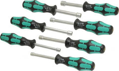 Wera - 7 Piece 3/16 to 1/2" Nutdriver Set - Hollow Shaft, Ergonomic Handle - Exact Tooling