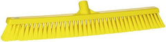 Vikan - 24" Fine Particle Synthetic Push Broom - 2" Bristle Length, Plastic Block, European Threaded Handle Connection - Exact Tooling